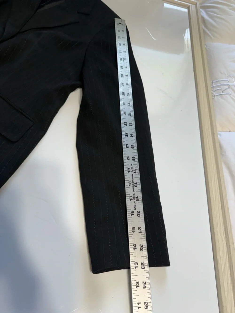 Kasper Black Pinstripe Two-Button Blazer Jacket Sz 10P